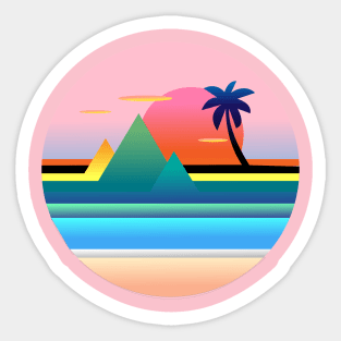 Beach At Sunset Sticker